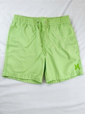 Hurley Swim Trunks Men’s Medium Pistachio Green Lined Drawstring Board Shorts